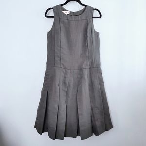 Marni oversized drop waist midi dress with box pleated skirt